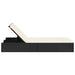 Ligbed 2-persoons met kussens poly rattan zwart
