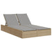 Ligbed 2-persoons met kussens poly rattan beige