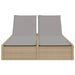 Ligbed 2-persoons met kussens poly rattan beige