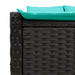 Dubbele ligstoel met kussens zwart poly rattan