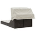 Ligbed 2-persoons met luifel en kussens poly rattan bruin