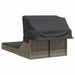 Ligbed 2-persoons met luifel en kussens poly rattan grijs