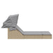 Ligbed 2-persoons met luifel en kussens poly rattan beige