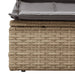 Ligbed 2-persoons met luifel en kussens poly rattan beige