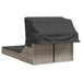 Ligbed 2-persoons met luifel en kussens poly rattan lichtgrijs