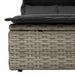 Ligbed 2-persoons met luifel en kussens poly rattan lichtgrijs