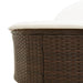 Ligbed 2-persoons met kussens poly rattan bruin