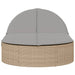Ligbed 2-persoons met kussens poly rattan beige