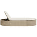 Ligbed 2-persoons met kussens poly rattan beige