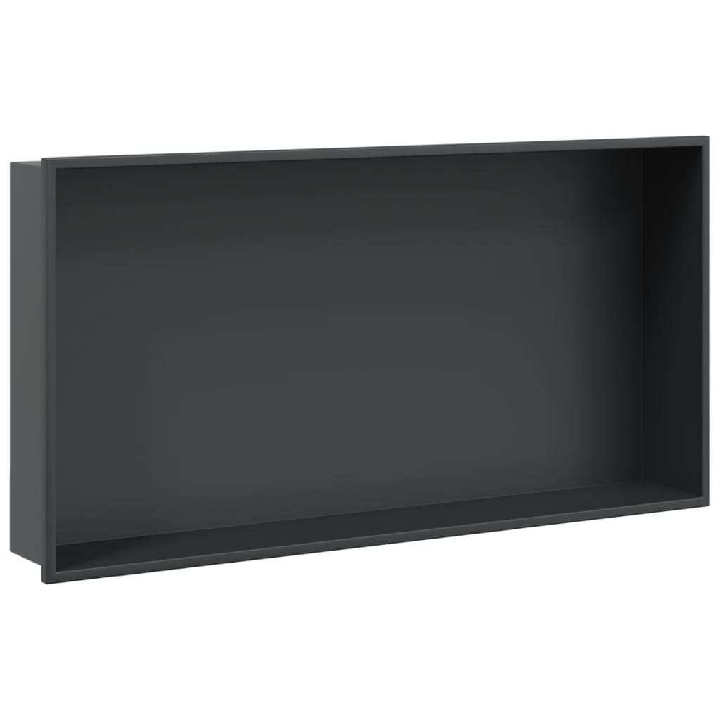 Douchenis 62x32x9 cm roestvrijstaal matzwart