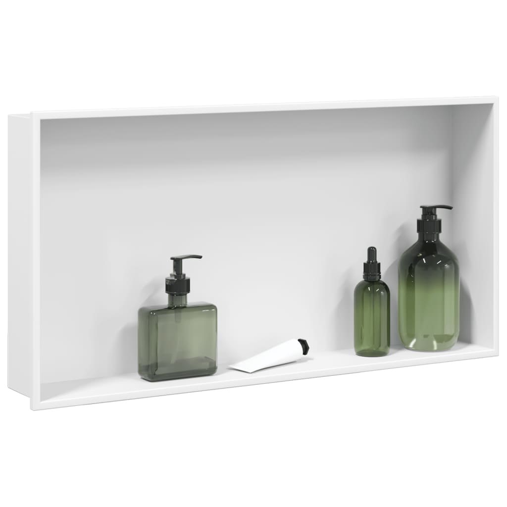 Douchenis 62x32x9 cm roestvrijstaal matwit