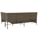 Tuinbank met kussens L-vormig poly rattan grijs
