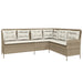 Tuinbank met kussens L-vormig poly rattan beige