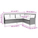 Tuinbank met kussens L-vormig poly rattan beige