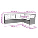 Tuinbank met kussens L-vormig bruin poly rattan