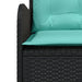 Tuinbank met kussens L-vormig zwart poly rattan