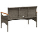 Tuinbank met kussens 116x62,5x74 cm poly rattan grijs