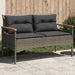 Tuinbank met kussens 116x62,5x74 cm poly rattan grijs