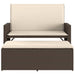Tuinbank met kussens en voetenbank poly rattan bruin