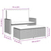 Tuinbank met kussens en voetenbank poly rattan beige