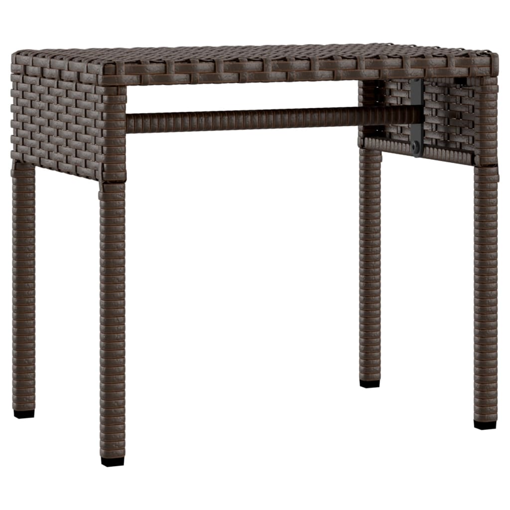 Ligbedden 2 st met luifels en tafel poly rattan bruin