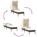 Ligbedden 2 st met luifels en tafel poly rattan bruin