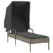 Ligbedden 2 st met luifels en tafel poly rattan grijs