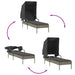 Ligbedden 2 st met luifels en tafel poly rattan grijs