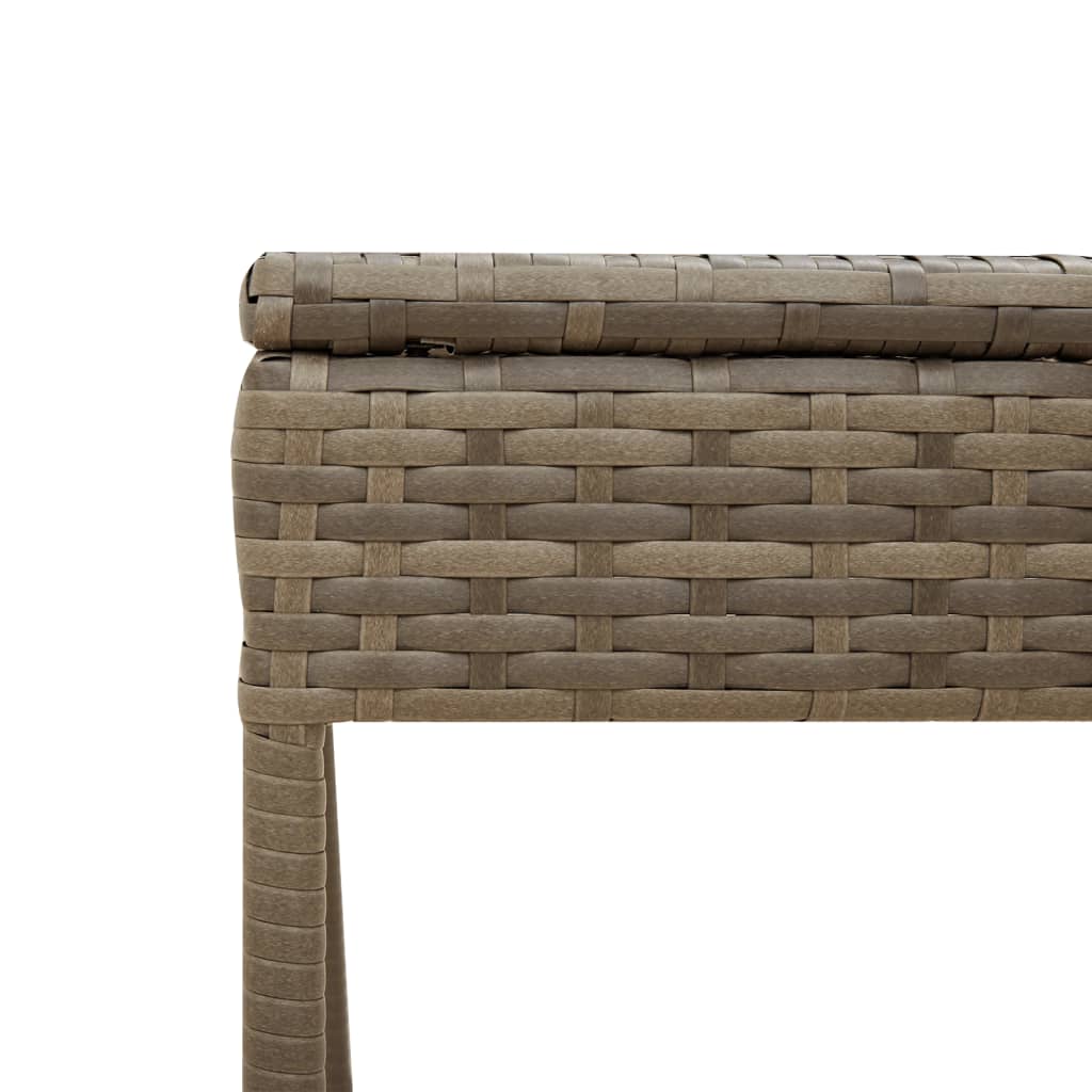 Ligbedden 2 st met luifels en tafel poly rattan grijs
