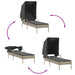 Ligbedden 2 st met luifels en tafel poly rattan lichtgrijs