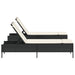 Ligstoelen 2 st met kussens poly rattan zwart