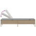 Ligstoelen 2 st met kussens poly rattan beige