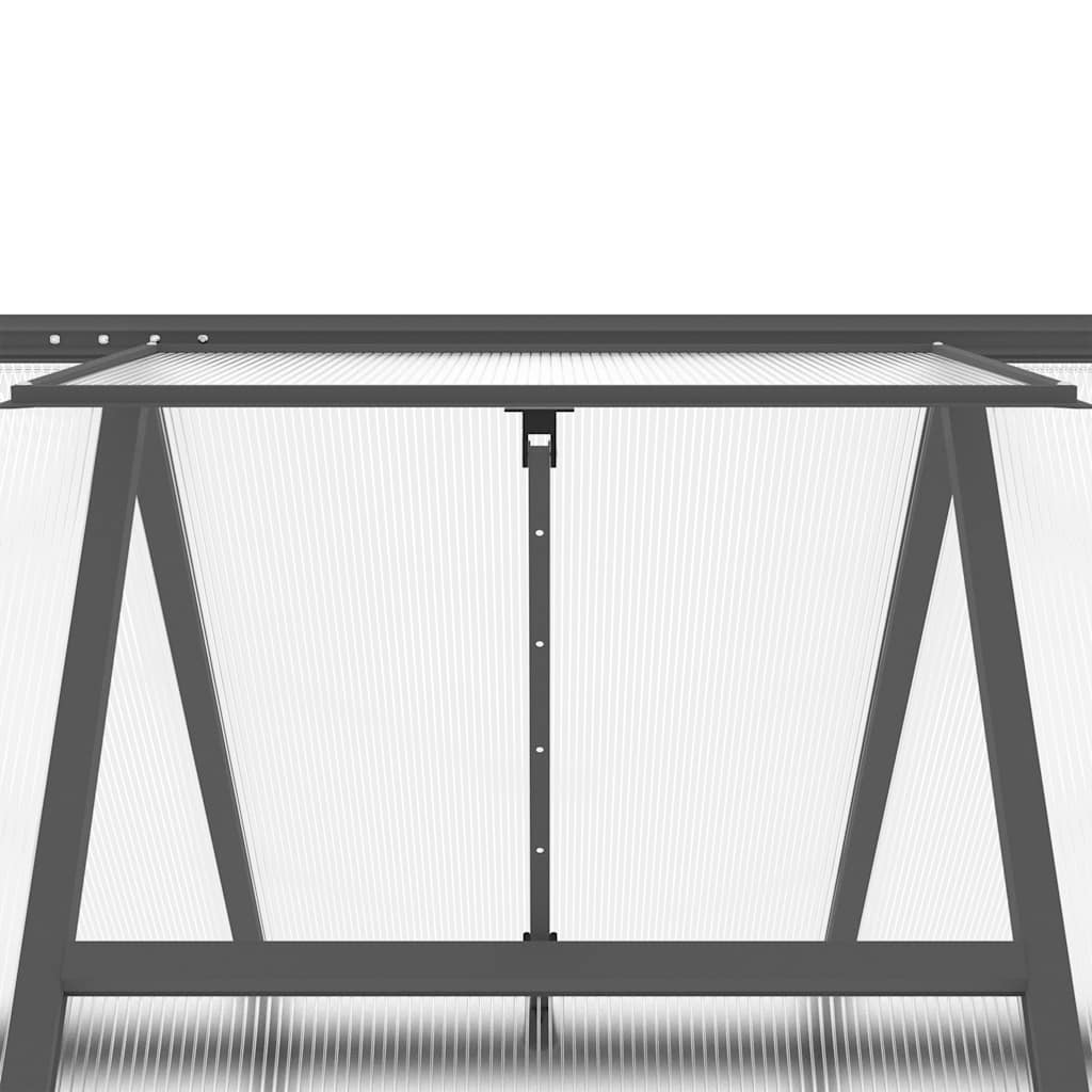 Tuinkas met basisframe 224x169x202 cm aluminium antracietkleur