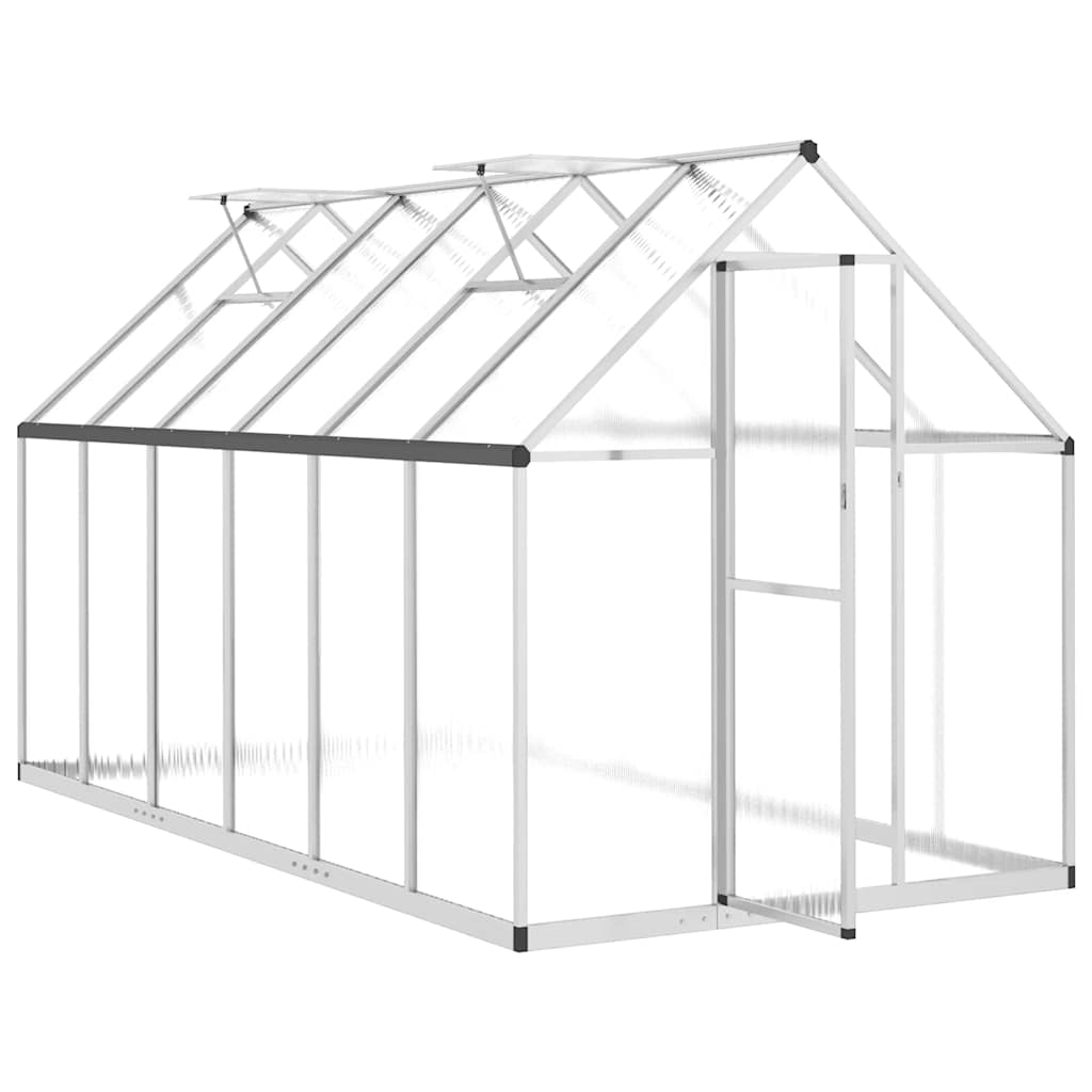 Tuinkas met basisframe 334x169x195 cm aluminium zilverkleurig
