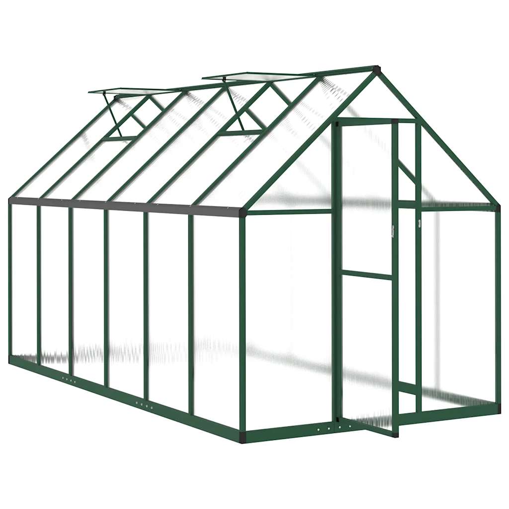 Tuinkas met basisframe 334x169x195 cm aluminium groen
