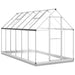 Tuinkas met basisframe 334x169x202 cm aluminium zilverkleurig