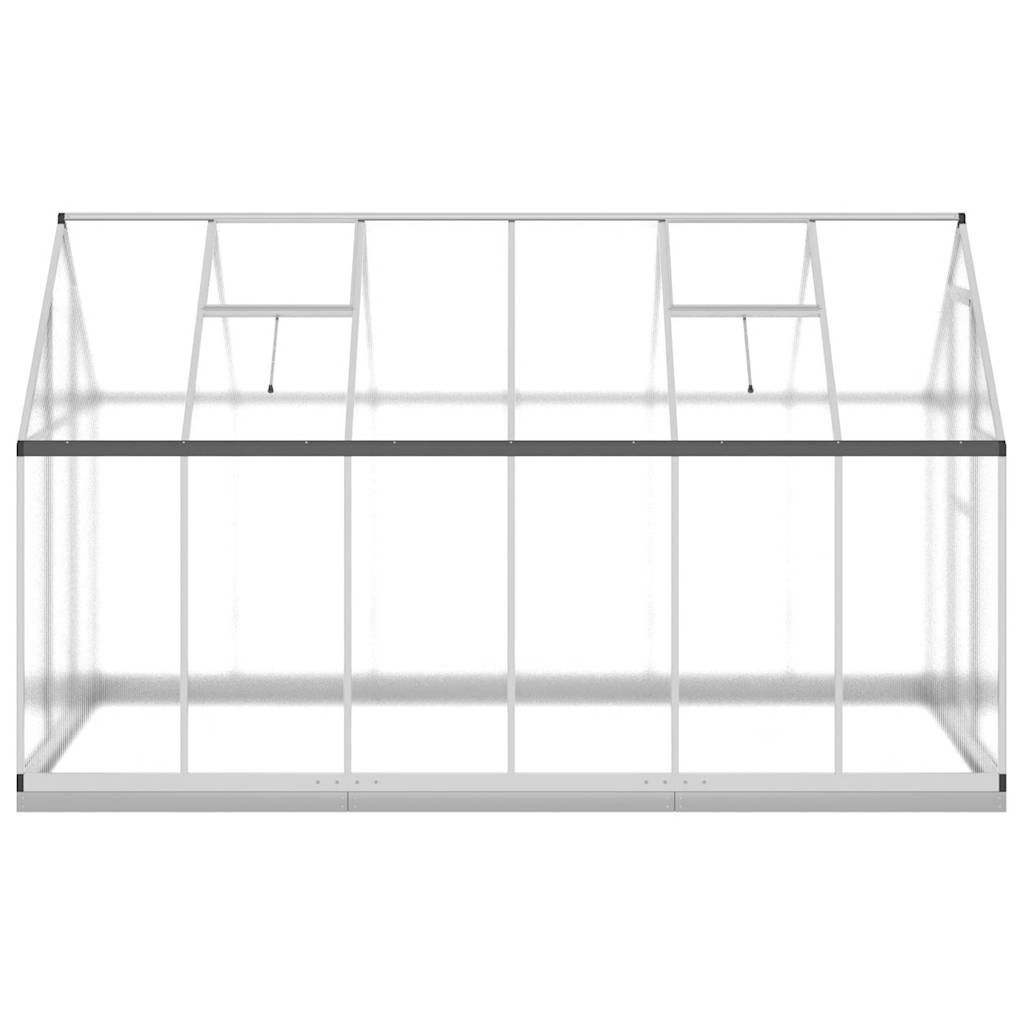 Tuinkas met basisframe 334x169x202 cm aluminium zilverkleurig