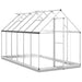 Tuinkas met basisframe 334x169x202 cm aluminium zilverkleurig