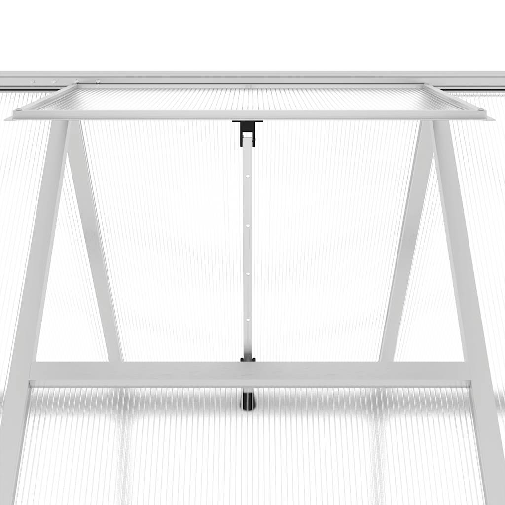 Tuinkas met basisframe 334x169x202 cm aluminium zilverkleurig