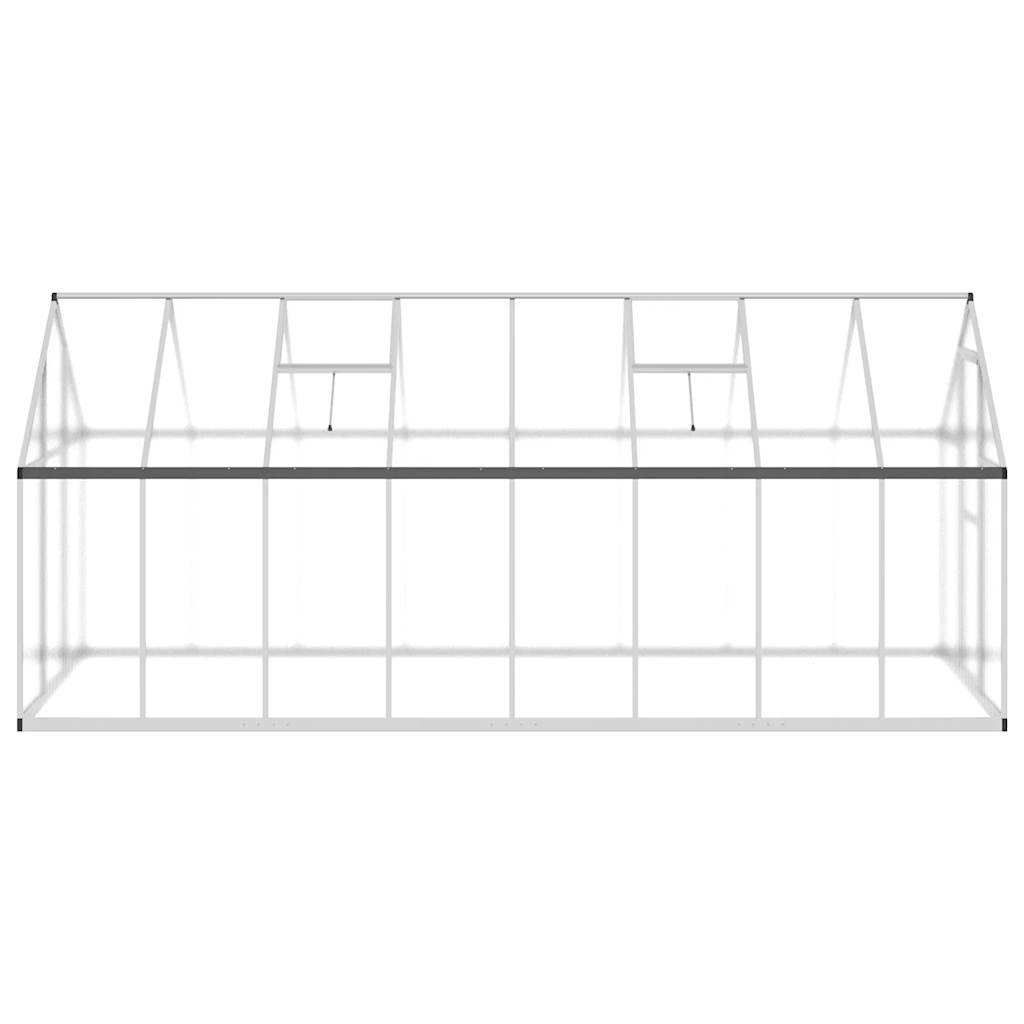 Tuinkas met basisframe 445x169x195 cm aluminium zilverkleurig