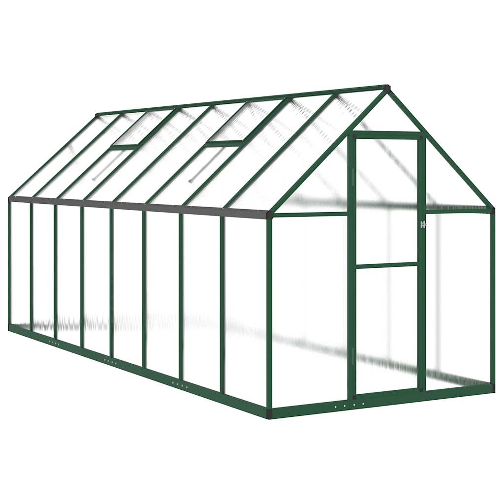 Tuinkas met basisframe 445x169x195 cm aluminium groen