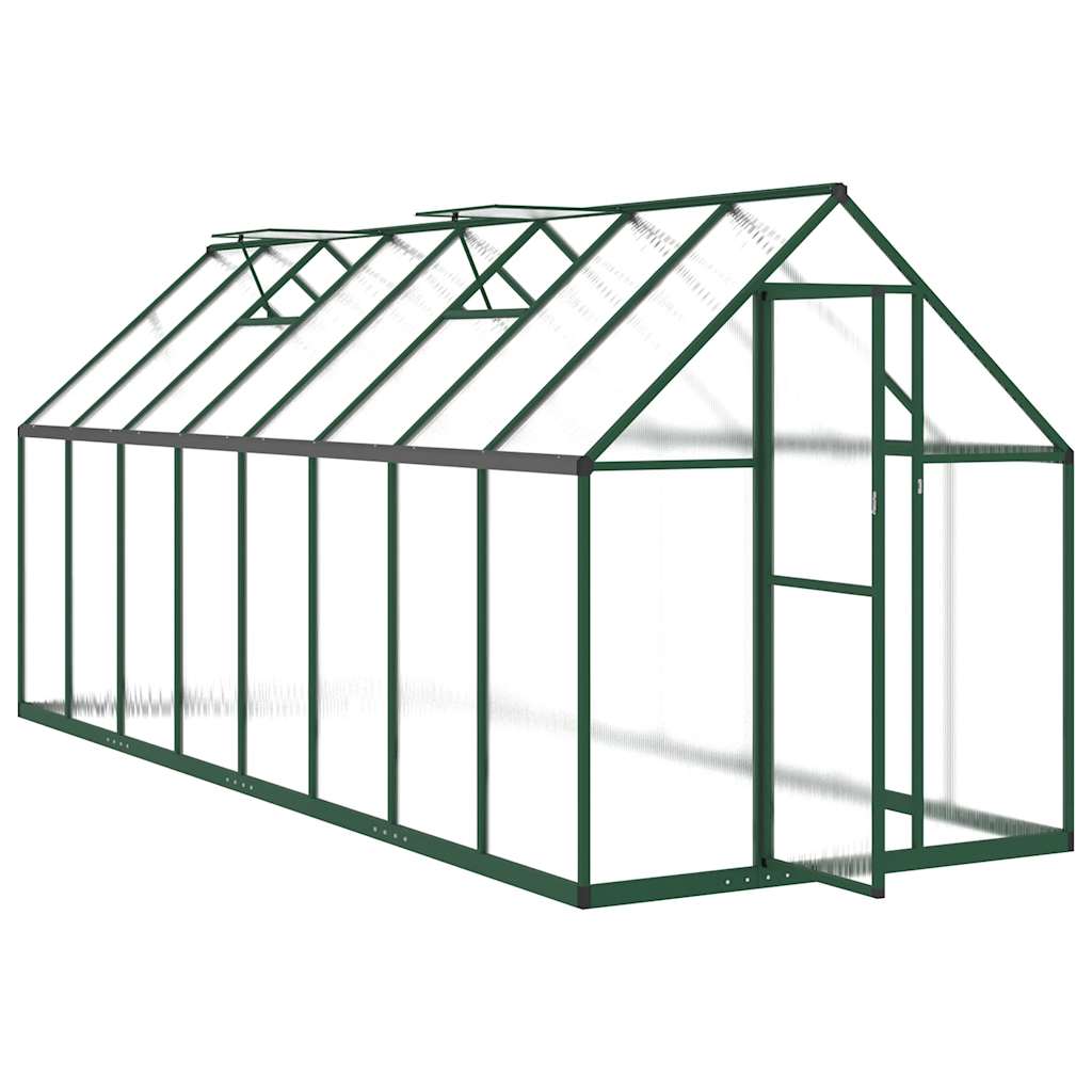 Tuinkas met basisframe 445x169x195 cm aluminium groen