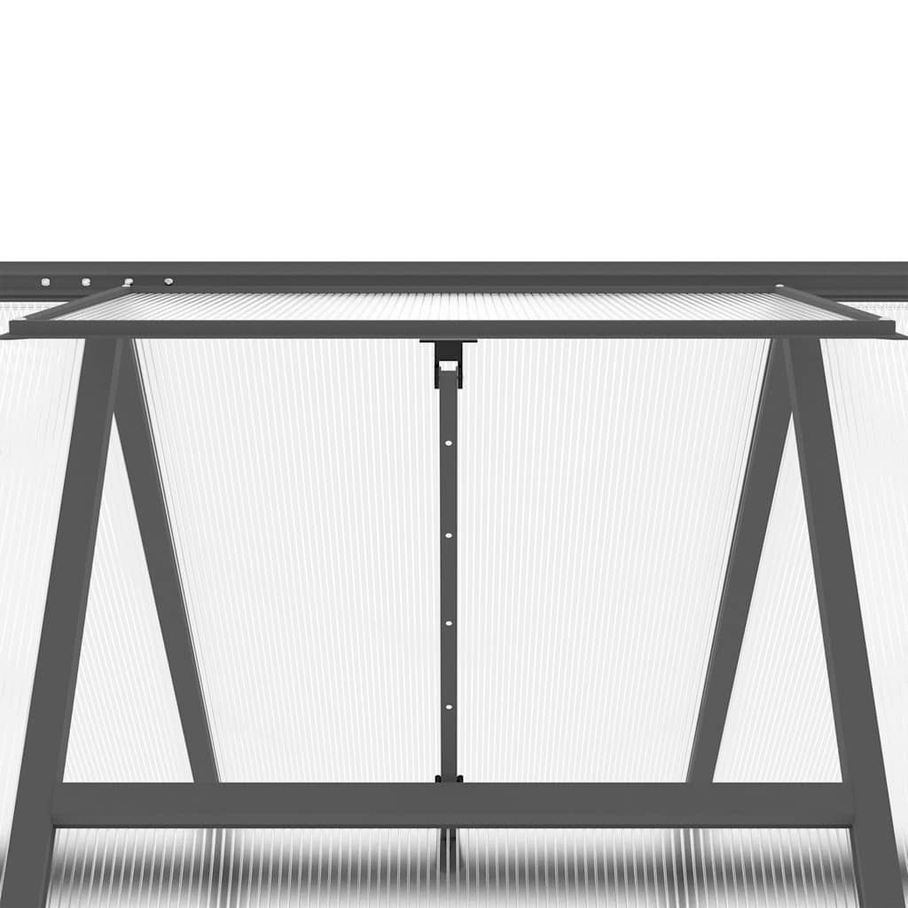 Tuinkas met basisframe 445x169x195 cm aluminium antracietkleur