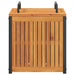 Kussenbox 45x45x45/53 cm massief acaciahout en staal