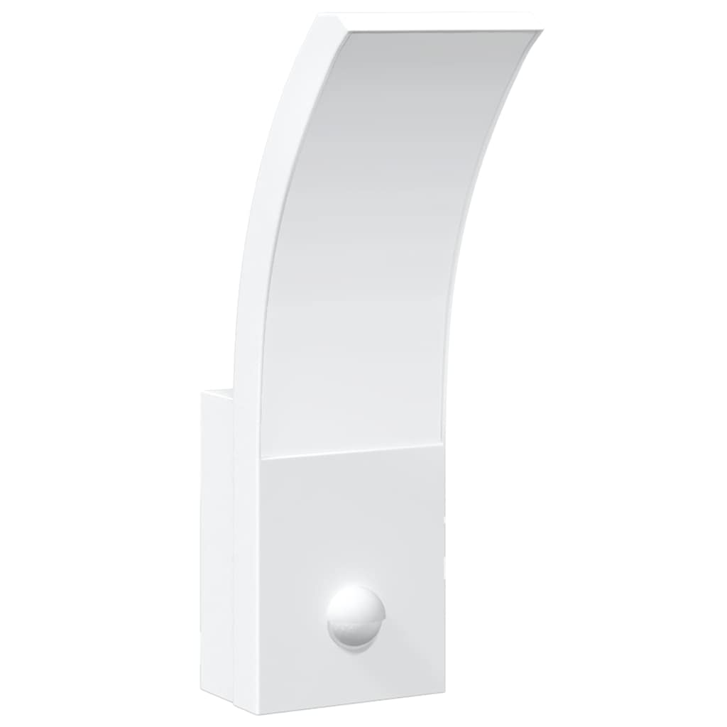 Buitenwandlampen 2 st LED met sensors gegoten aluminium wit