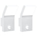 Buitenwandlampen 2 st LED met sensors gegoten aluminium wit