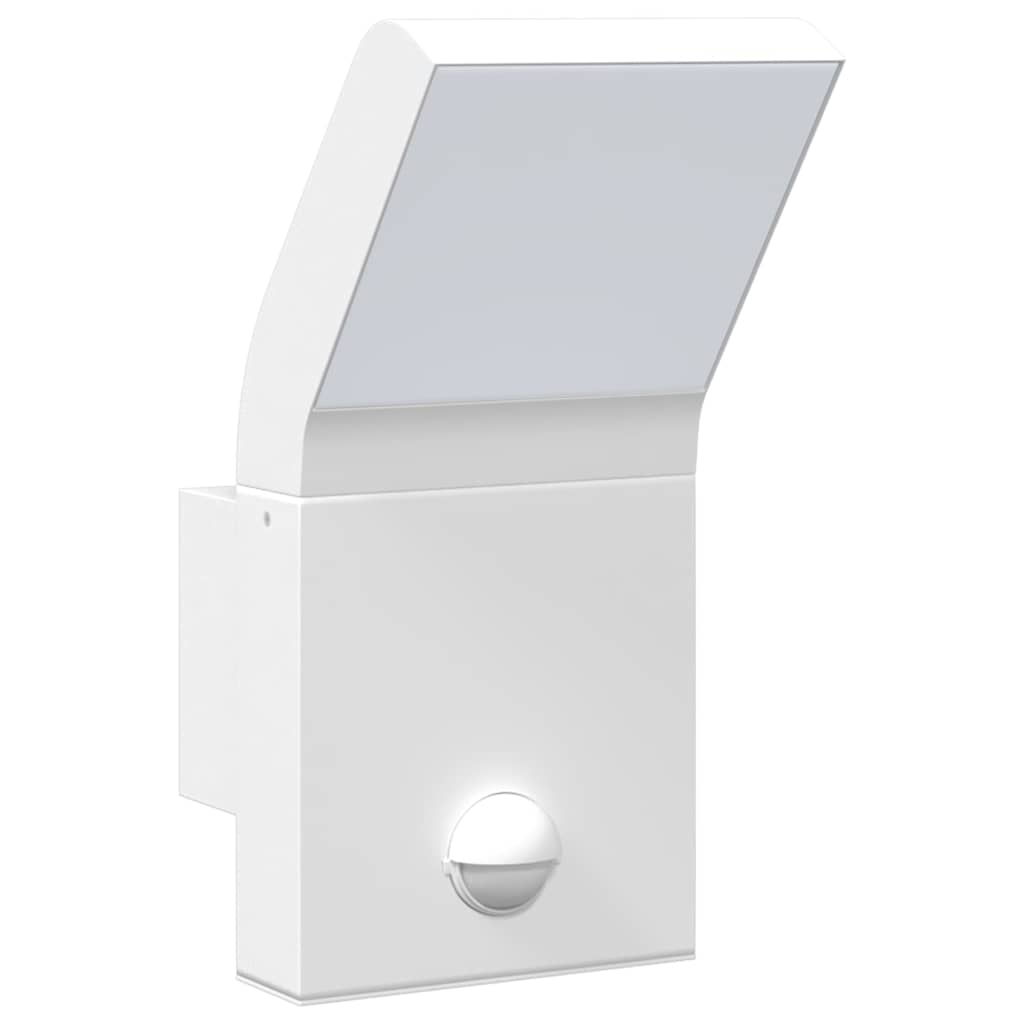 Buitenwandlampen 2 st LED met sensors gegoten aluminium wit