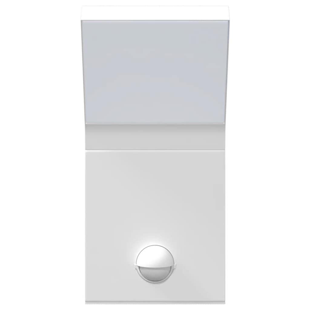 Buitenwandlampen 2 st LED met sensors gegoten aluminium wit