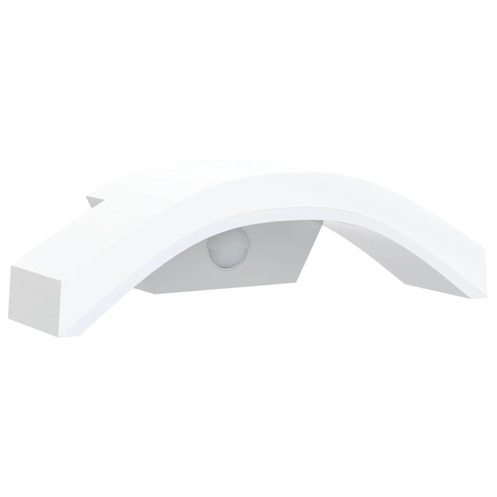 Buitenwandlamp LED met sensors gegoten aluminium wit
