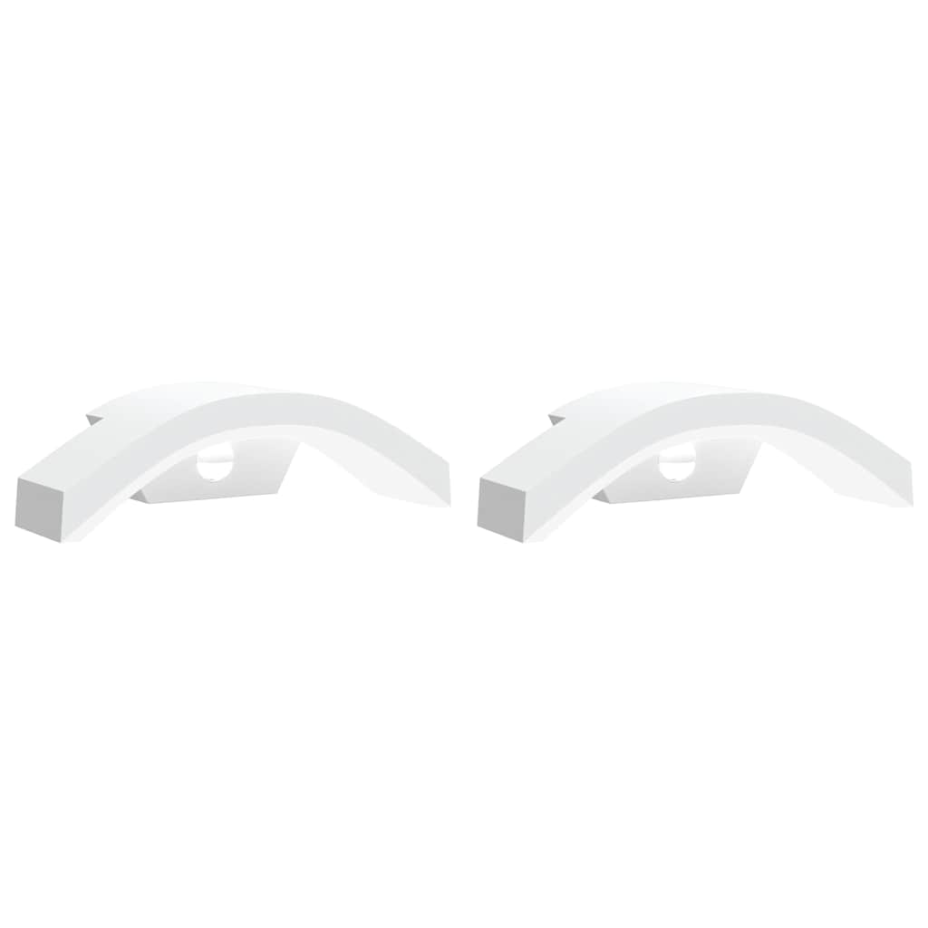 Buitenwandlampen 2 st LED met sensors gegoten aluminium wit